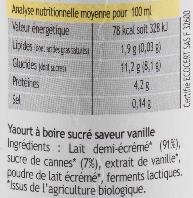YAOURTS A BOIRE VANILLE 250ML KERGUILLET
